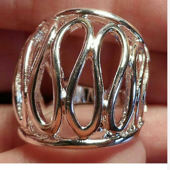 Nwt Silver Swirl Cage design Ring 8 Artsy style - Picture 5 of 6